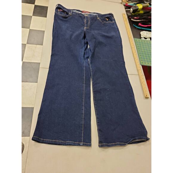 Baby Phat Jeans Womens Size 22 Dark Wash Denim Flare Leg Pants Plus Size 22W - Picture 1 of 11